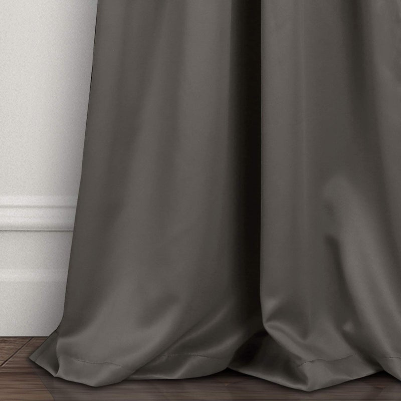Lush Decor Insulated Grommet Blackout Window Curtain Panels, Pair, 52" W x 120" L, Dark Gray - Classic Modern Design - 120 Inch Curtains - Extra Long Curtains For Living Room, Bedroom, Or Dining Room - Image 5